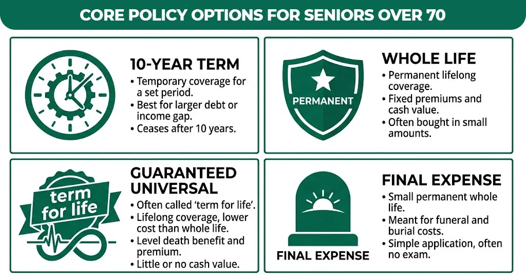 core policy options for seniors over 70 
